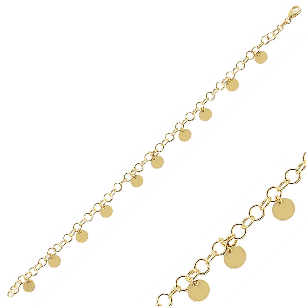 Altın Pullu İç İçe Halka Bileklik