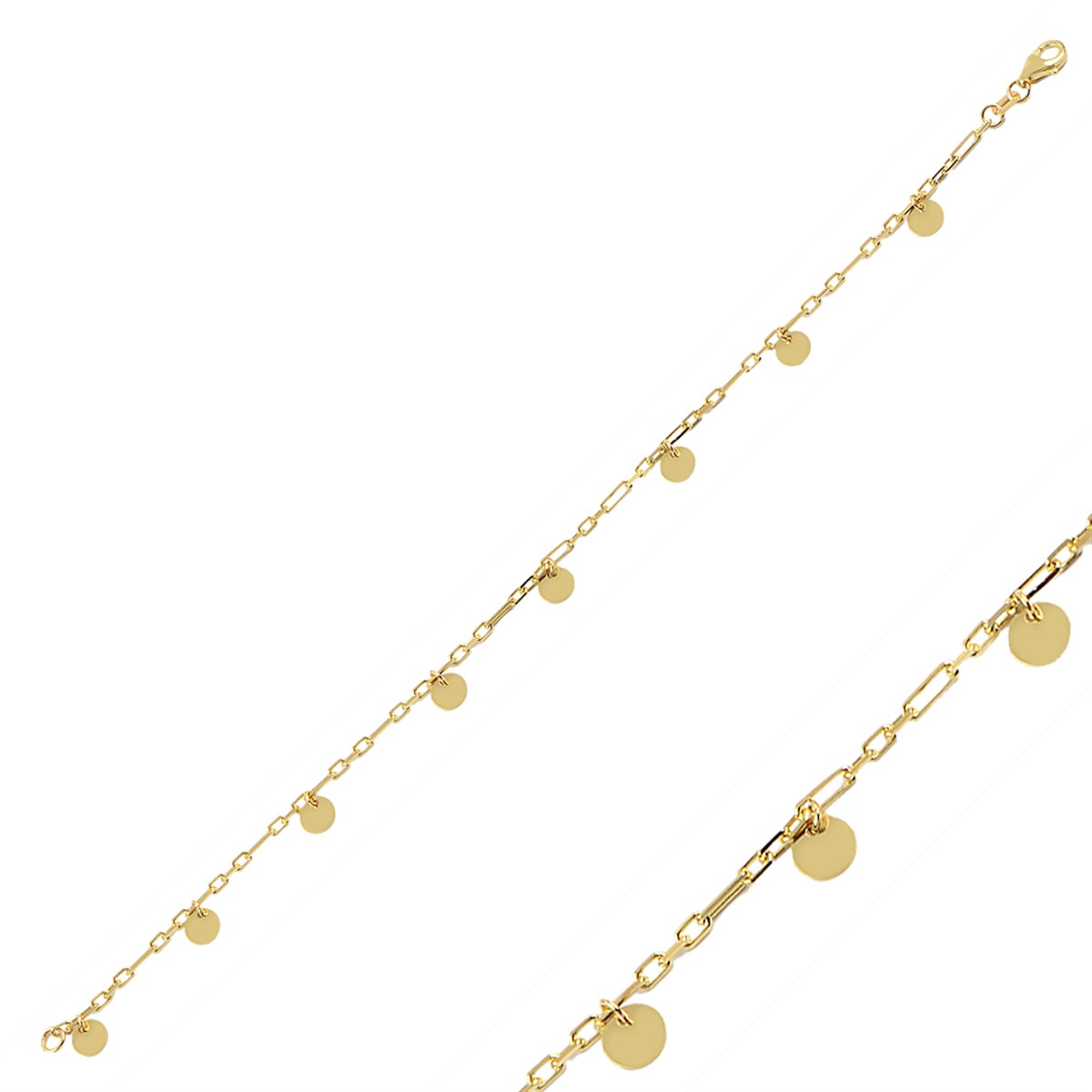 Altın Pullu Taşsız Bileklik