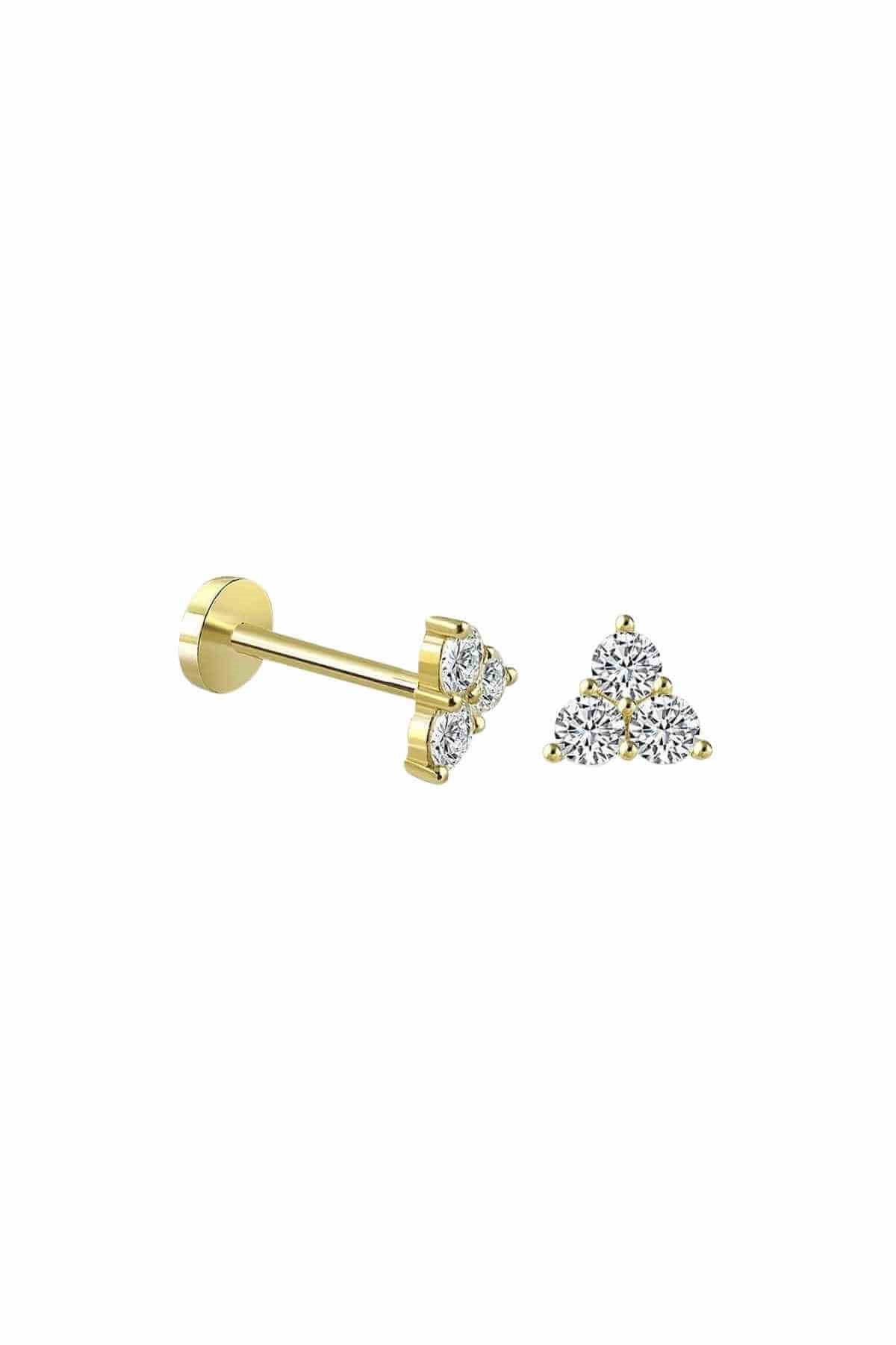 Altın Taşlı Tragus Küpe