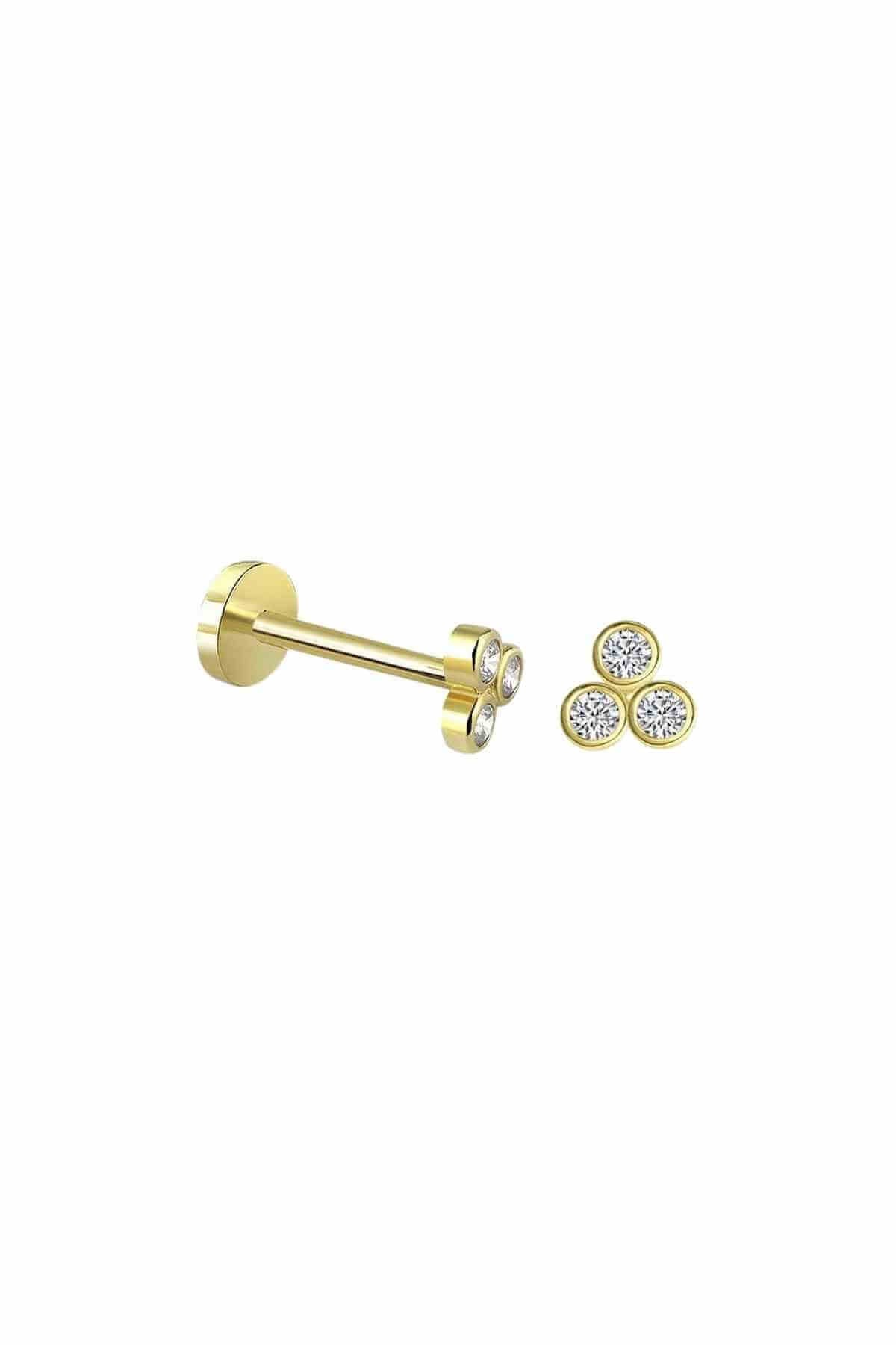 Altın Taşlı Tragus Küpe