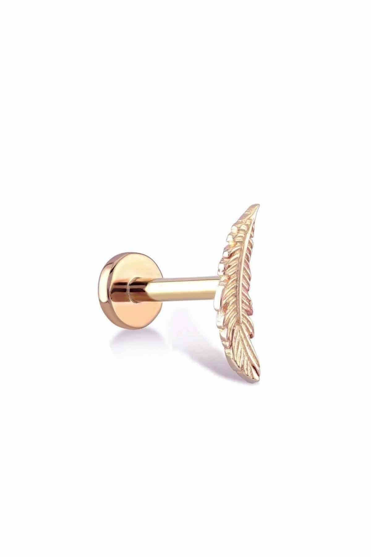 Altın Yaprak Model Tragus Küpe