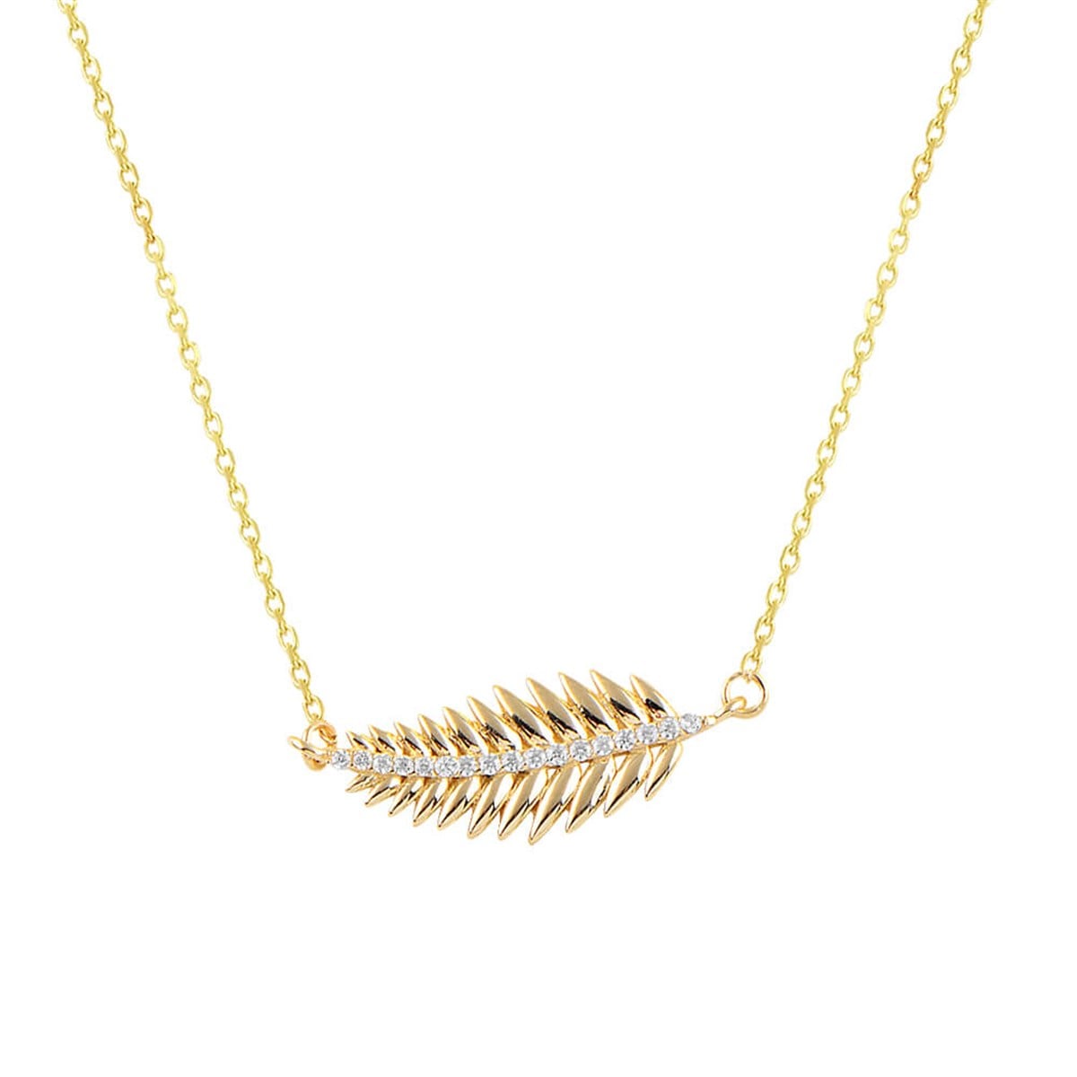 Taşlı Yaprak Kolye