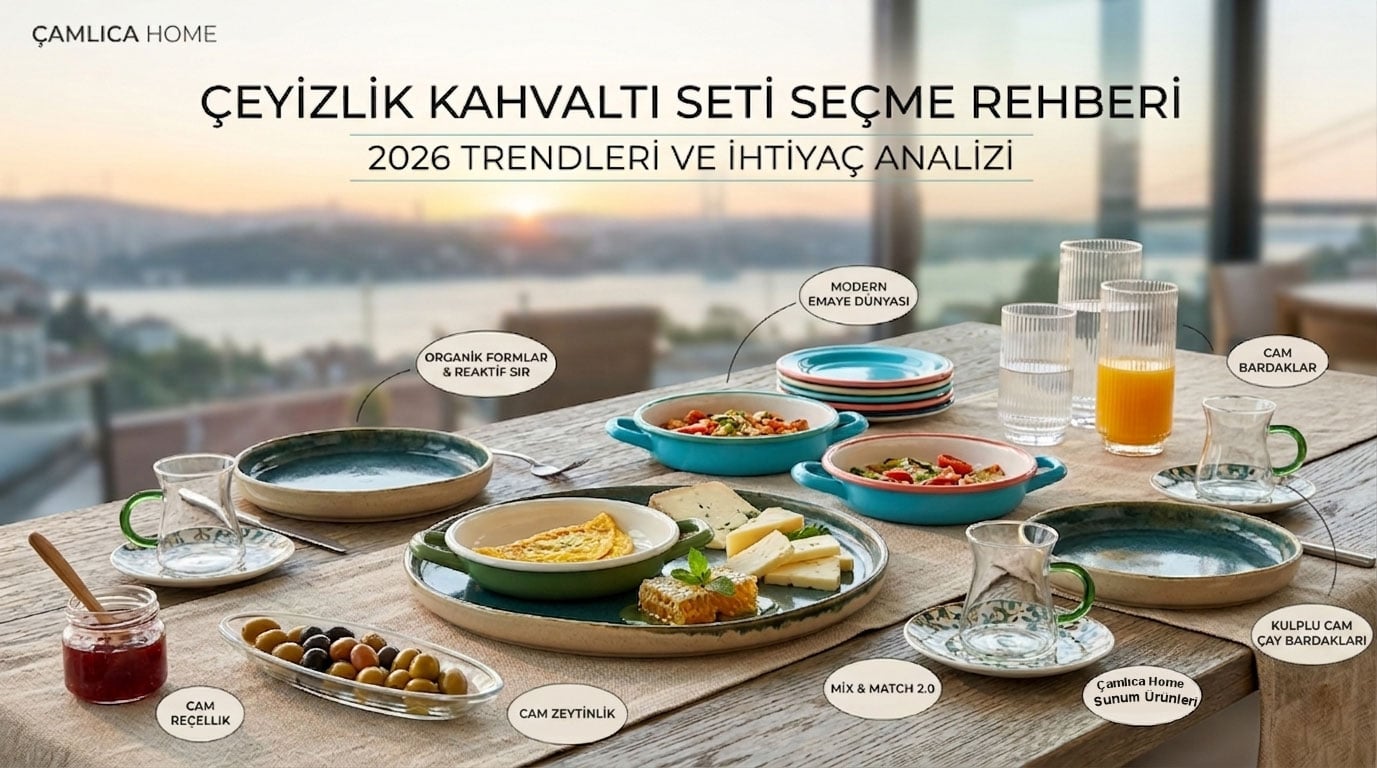 2026 çeyiz trendleri modern kahvaltı seti ve sofra dekorasyonu rehberi.