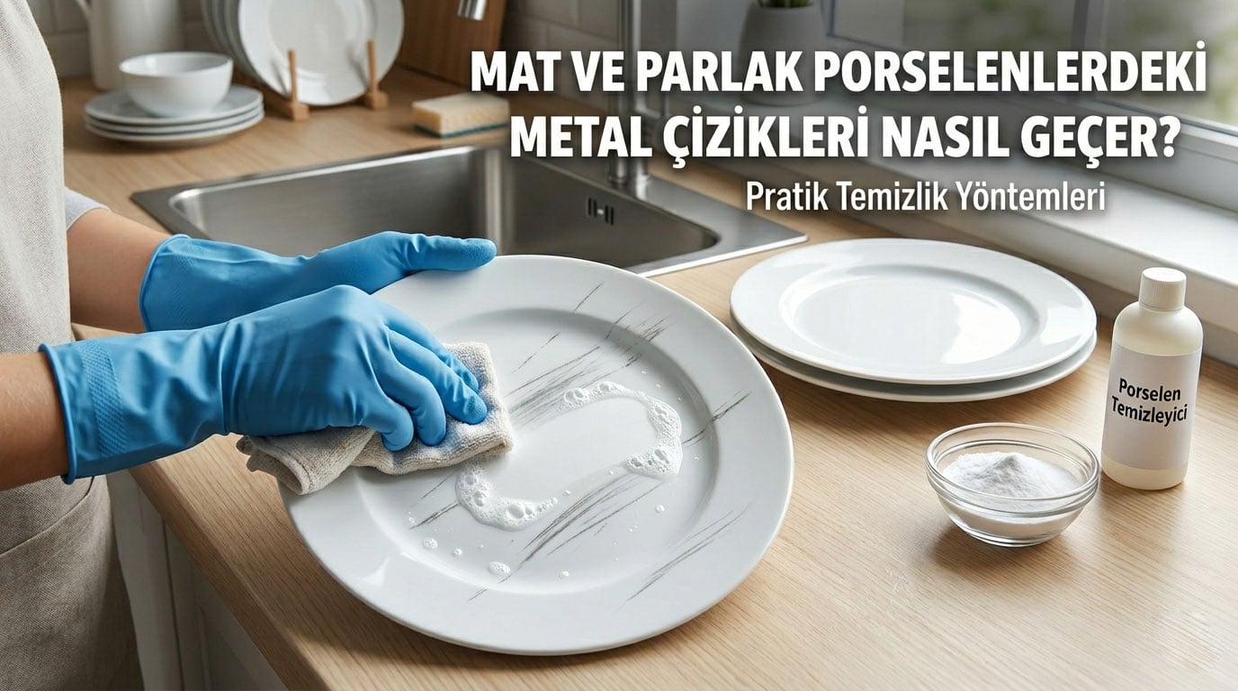 Porselen tabaktaki metal çiziklerini karbonatla temizleme yöntemleri görseli - Çamlıca Home