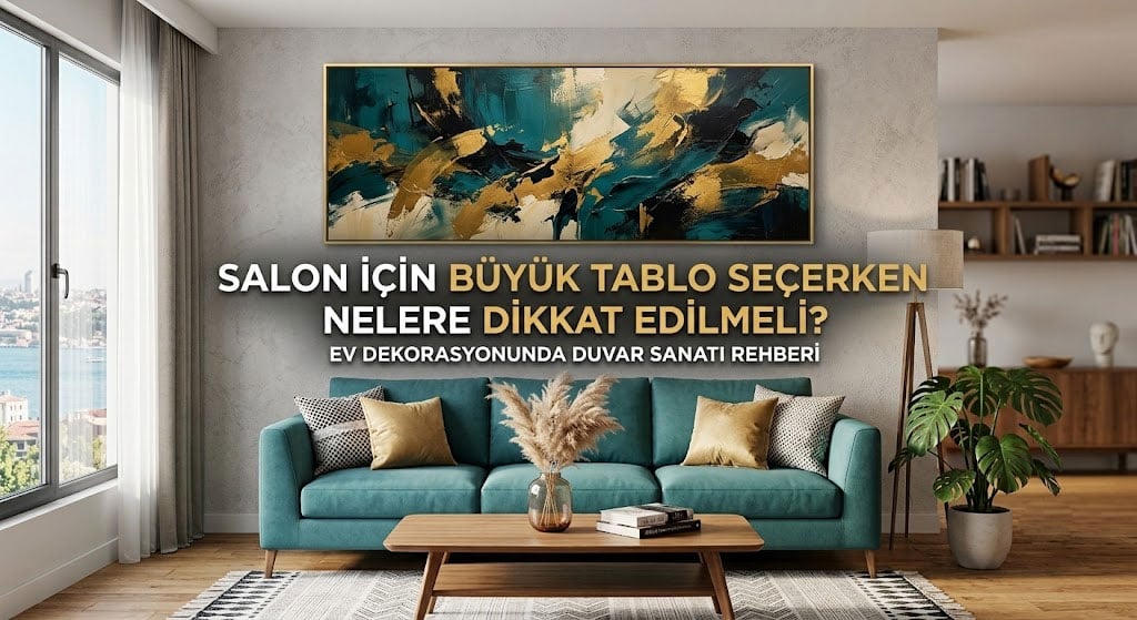 Salon için büyük modern ve çerçeveli tablo seçimi rehberi kapak görseli