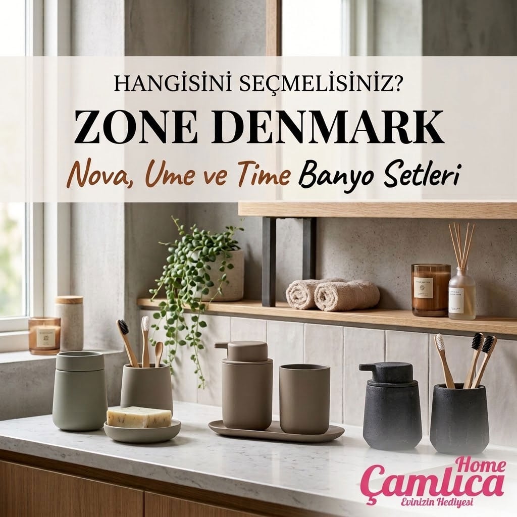Zone Denmark, Zone Denmark banyo seti, Zone Denmark Ume, Zone Denmark Nova, Zone Denmark Time, İskandinav banyo aksesuarları, Minimalist banyo dekorasyonu, Sıvı sabunluk ve diş fırçalık seti, Çamlıca Home