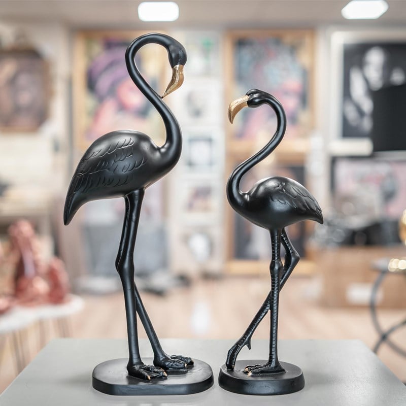 2'li Flamingo Siyah - Kare Home
