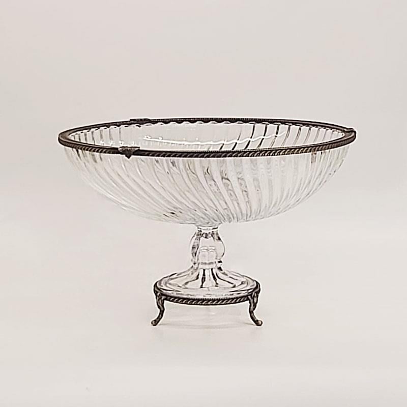 Emayra Cam Ayaklı Antik Detaylı Salata Kasesi - 30 cm