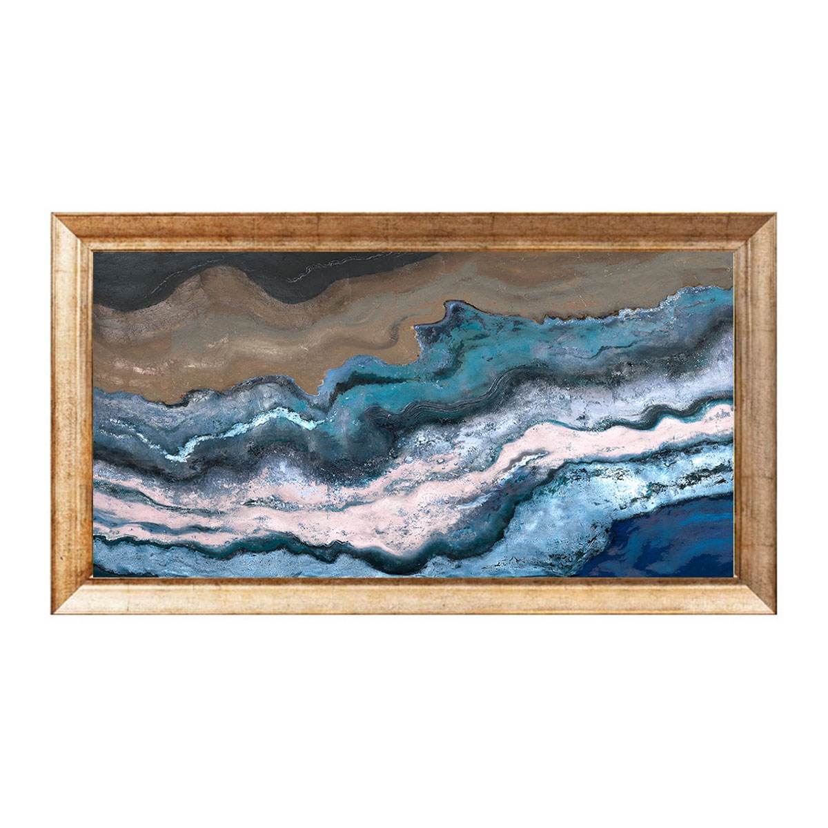 AB-373 Salon İçin Büyük Boy Yağlı Boya Efektli Dokulu Tablo 75x135 cm