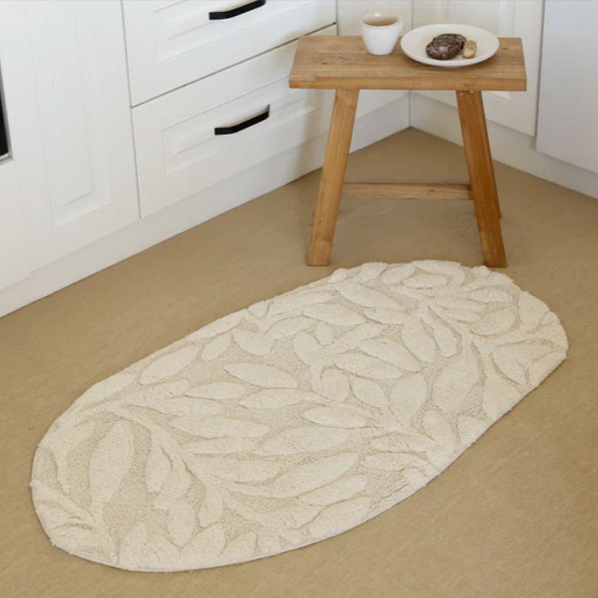 Allesi %100 Pamuk Ekru Banyo Paspası | 65x115 cm
