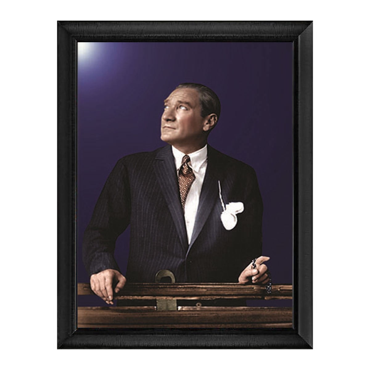 Atatürk Düşünceli Renkli Altın Çerçeveli Tablo