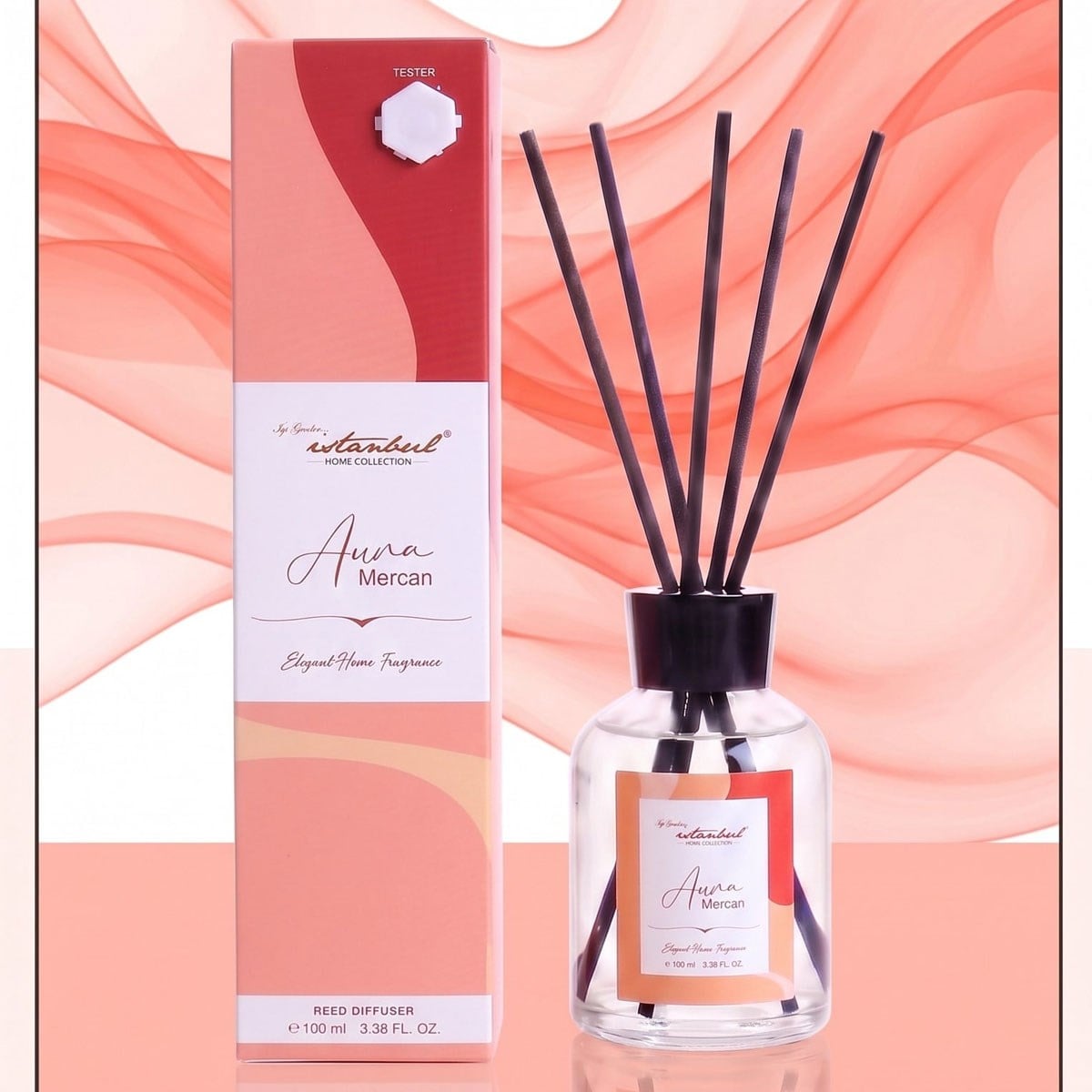 Aura Bambu Çubuklu Oda Kokusu 100 ml - Mercan - İyi Geceler İstanbul