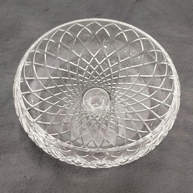 Baklava Desen Cam Ayaklı Kase 26 cm