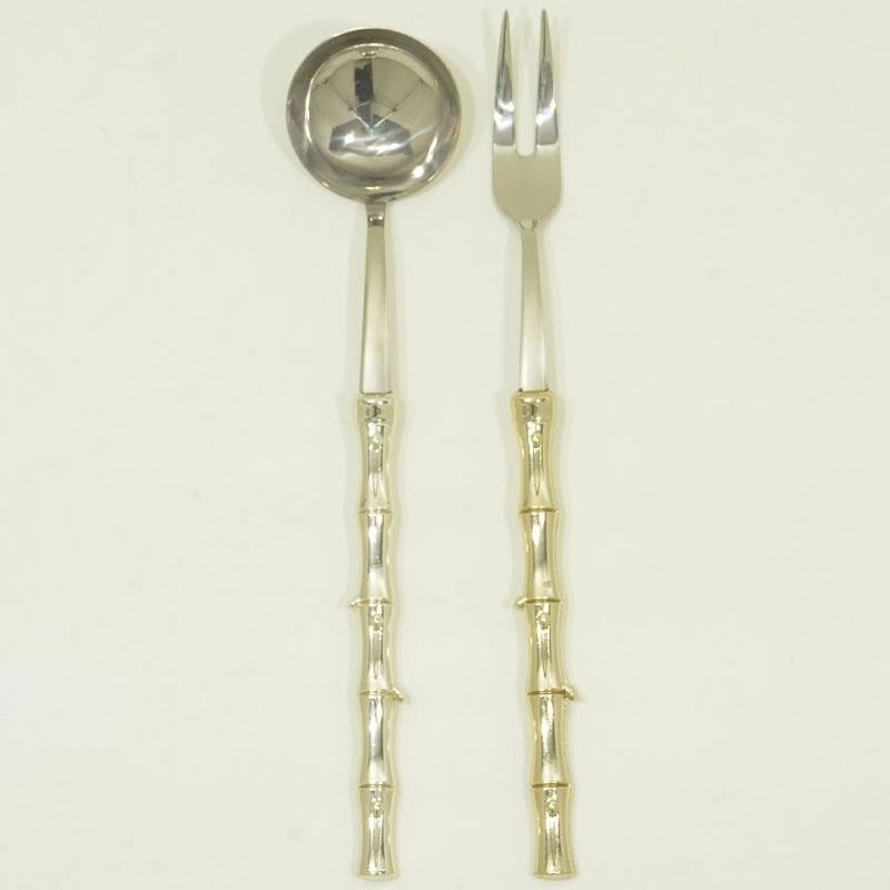 Bambu 2 Parça Et Çatalı ve Sos Kepçesi Seti Gümüş - bambu-gümüş-et-çatalı-ve-sos-kepçesi-seti