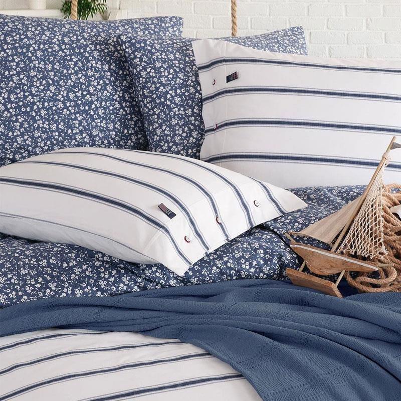 Blue Marine Çift Kişilik Nevresimli Pike Takımı Breezy İndigo