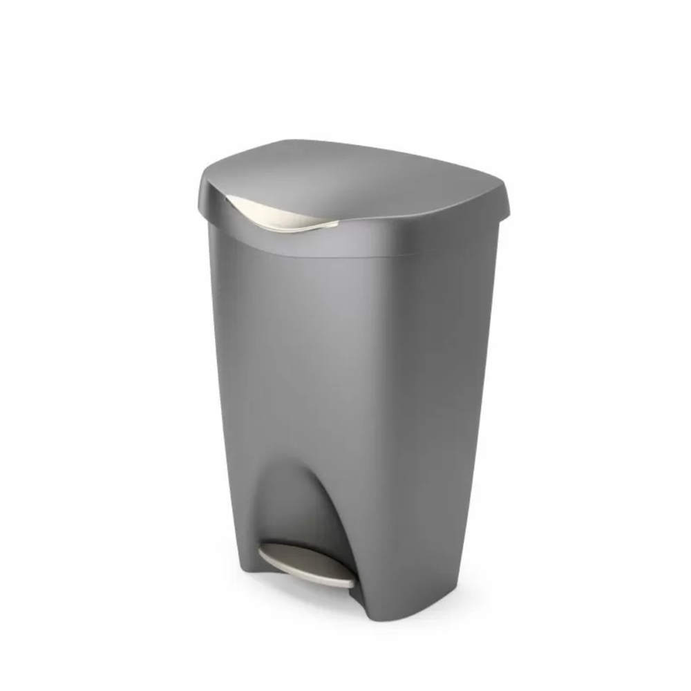 Brım Step Çöp Kovası Gri/Nikel Mat Kenarlı 50 Lt