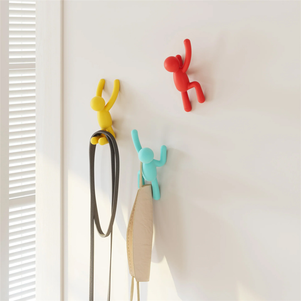 Buddy Duvar Kancaları, 3lü Set Çok Renkli