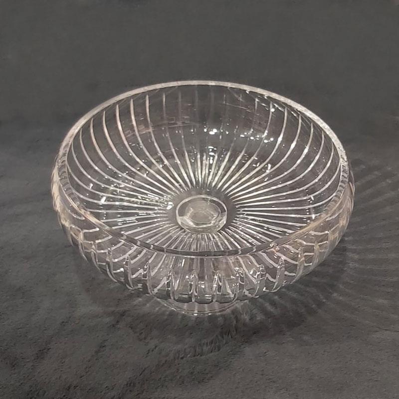 Çizgi Desen Cam Ayaklı Kase 26 cm