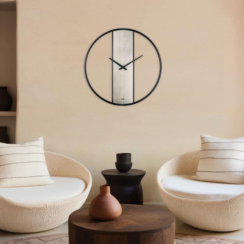 Demre Gümüş Minimalist Tasarım Metal Duvar Saati