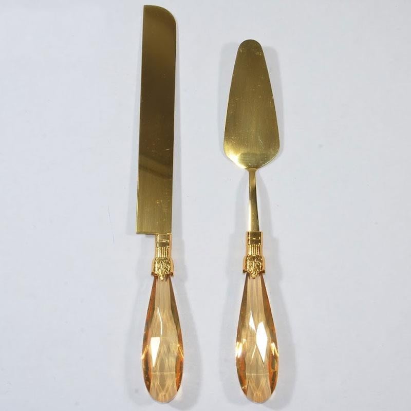 Diamond 2 Parça Pasta Servis Seti Amber Titanyum - Çamlıca Home