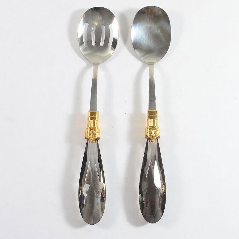 Diamond 2 Parça Salata Servis Seti Füme Gümüş - Çamlıca Home