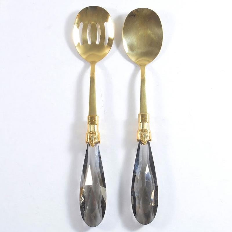 Diamond 2 Parça Salata Servis Seti Füme Altın - Çamlıca Home