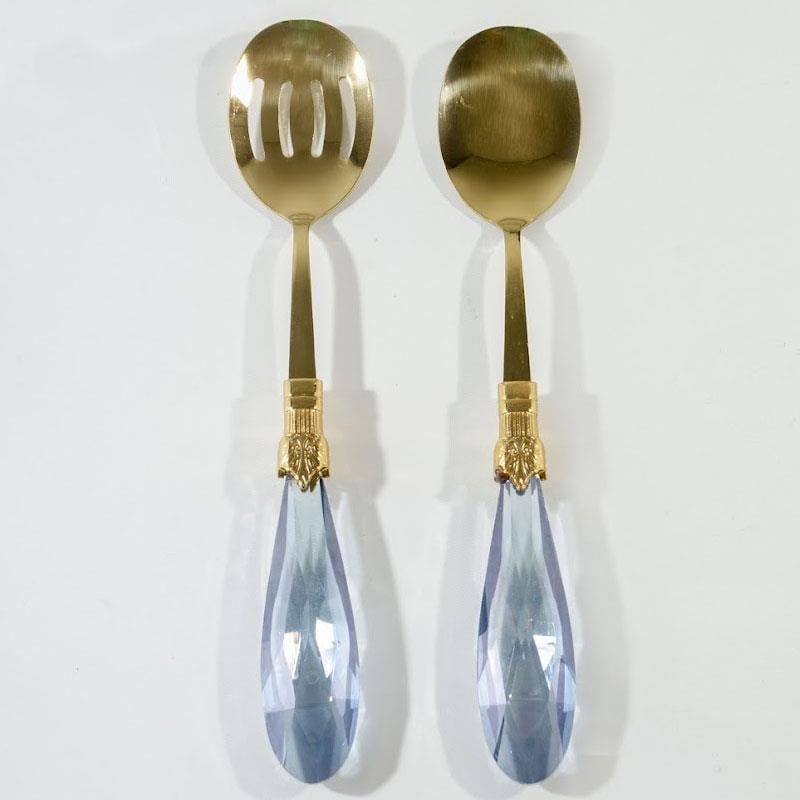 Diamond 2 Parça Salata Servis Seti Mavi Altın - Çamlıca Home