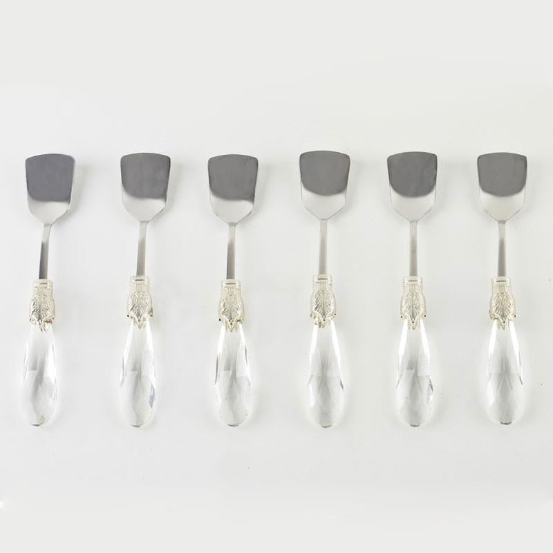 Emayra Diamond 6 Parça Gümüş Kristal Saplı Dondurma Kaşığı - Çamlıca Home