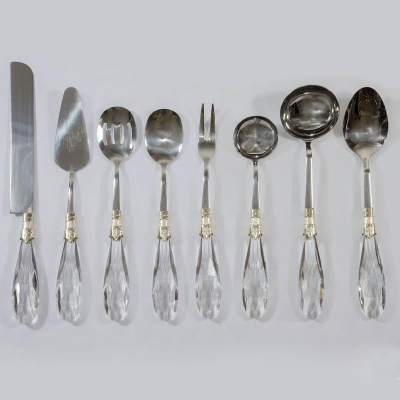 Emayra Diamond 8 Parça Gümüş Kristal Saplı Servis Seti - Çamlıca Home