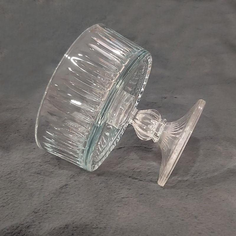 Dik Çizgili Cam Ayaklı Kase 19 cm