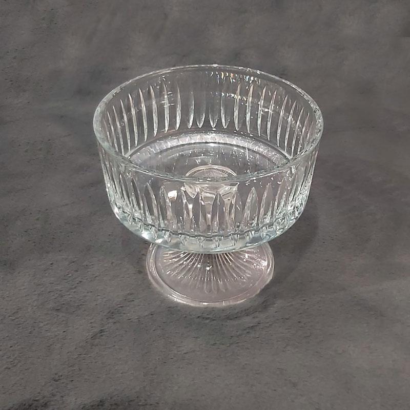 Dik Çizgili Cam Ayaklı Kase 19 cm