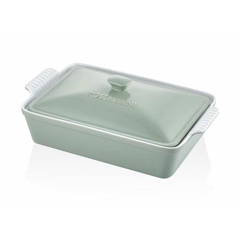 Dikdörtgen Kapaklı Fırın Kabı Yeşil 38x23x8,5 cm