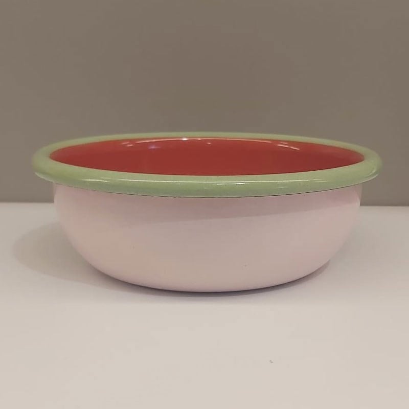 Emaye 12 cm Kase Pembe İç Kiremit - Emayeci