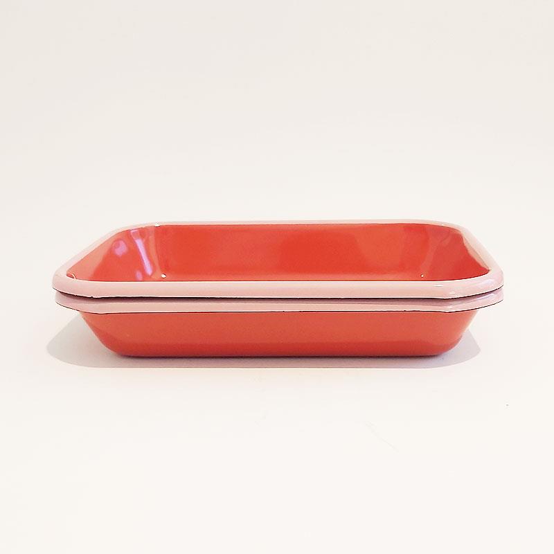 Emaye 2li Meze Tabağı Kiremit 27 x 19 cm