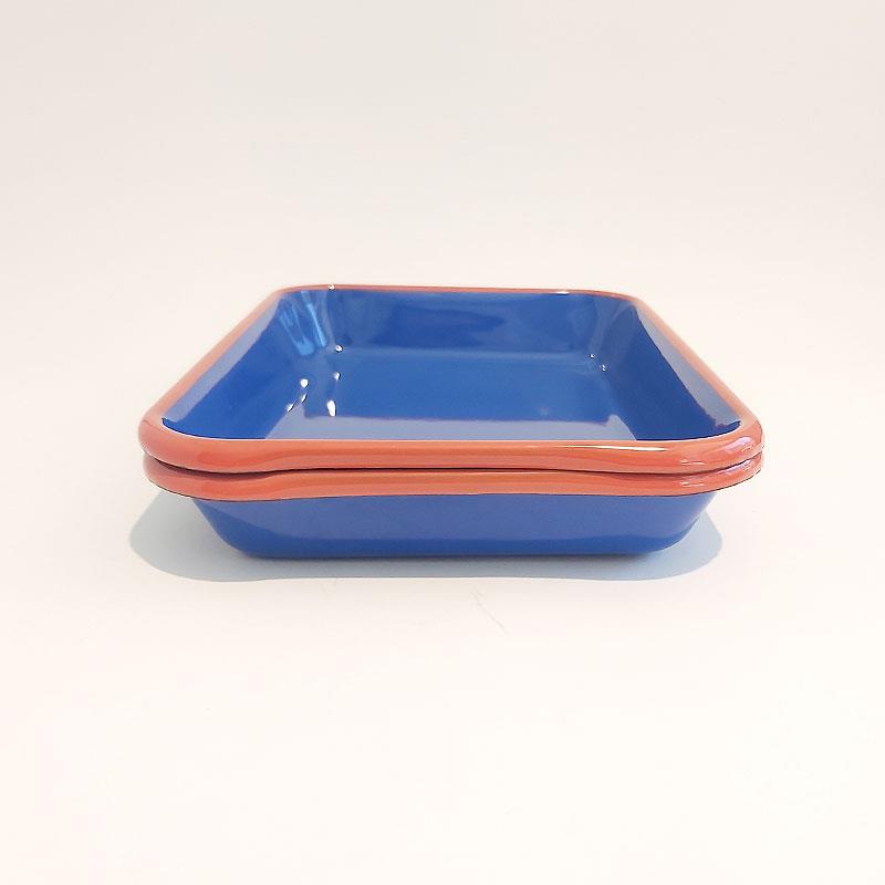 Emaye 2li Meze Tabağı Kobalt  27 x 19 cm