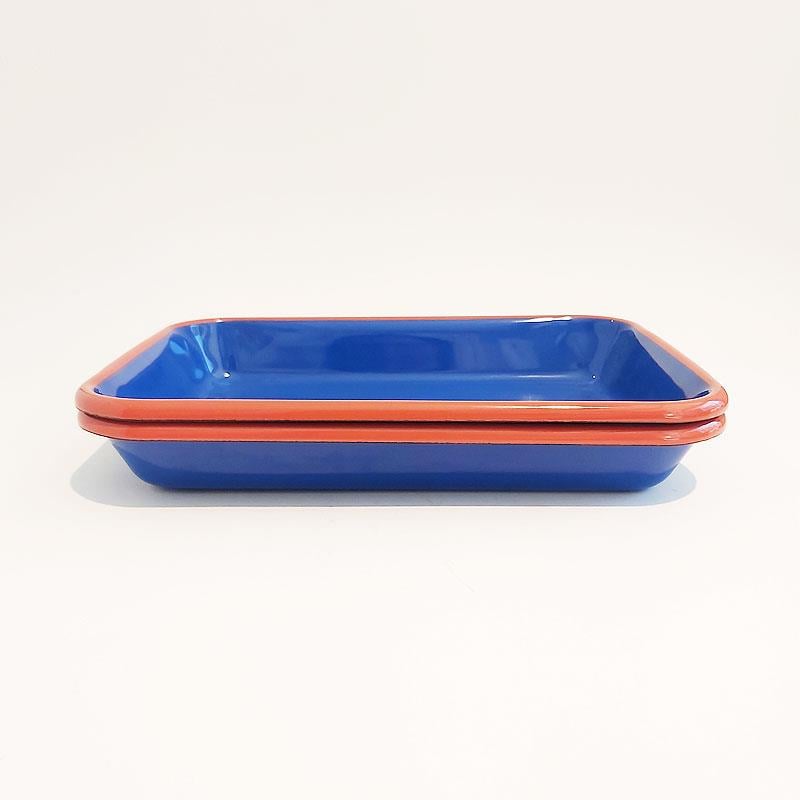 Emaye 2li Meze Tabağı Kobalt  27 x 19 cm
