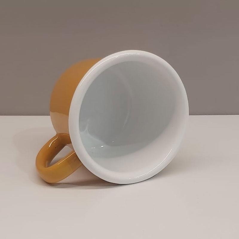 Emayra Emaye Kupa 350 ml | Oksit Sarı İç Beyaz