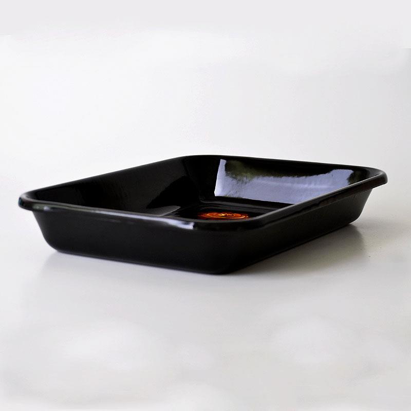 Emaye El Çizimi Çiçek Desen Meze Tabağı 27 x 19 cm