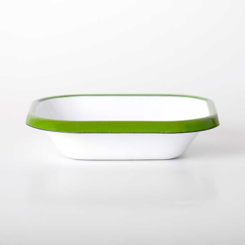 Emaye Kare Mini Meze Tabağı Çimen Yeşili 11 cm