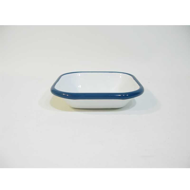 Emaye Kare Mini Meze Tabağı Petrol Yeşili 11 cm