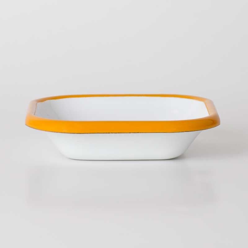 Emaye Kare Mini Meze Tabağı Sarı 11 cm