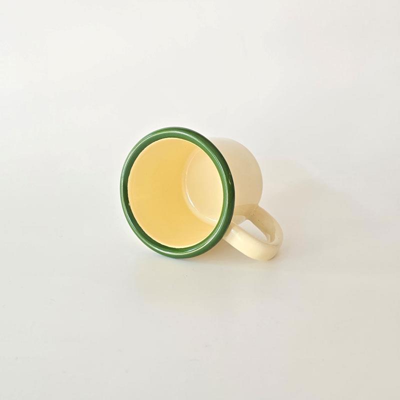 Emayra Emaye Kupa 250 ml | Krem Kordon Yeşil