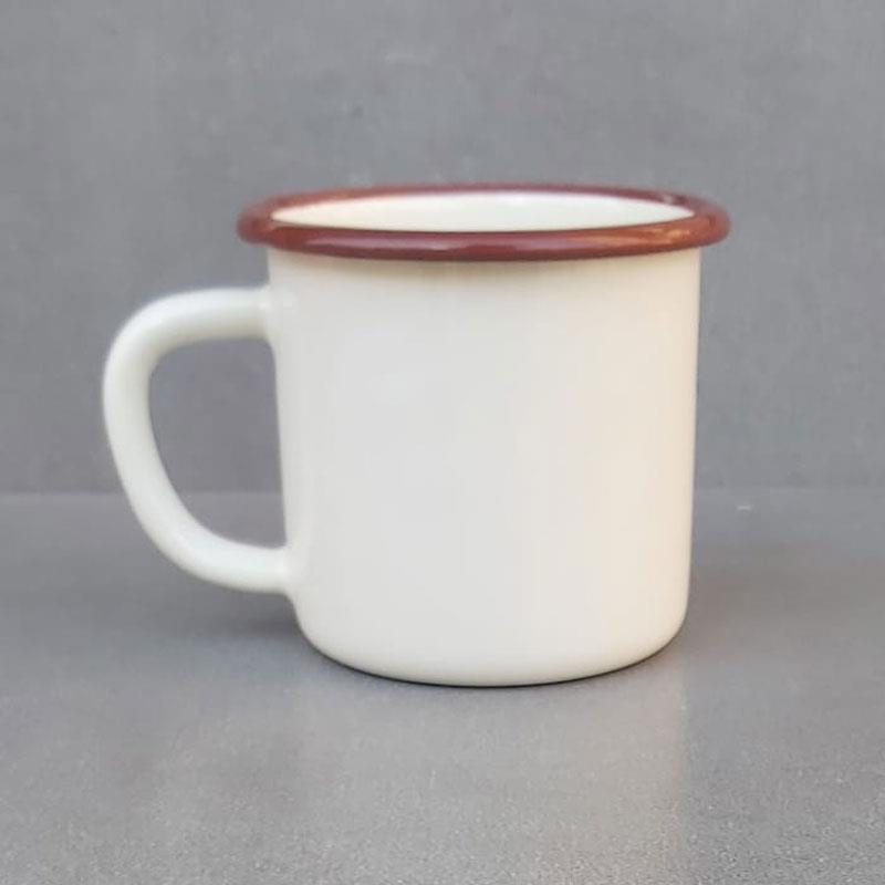 Emayra Emaye Kupa Krem Kordon Kahve 380 ml | Çamlıca Home