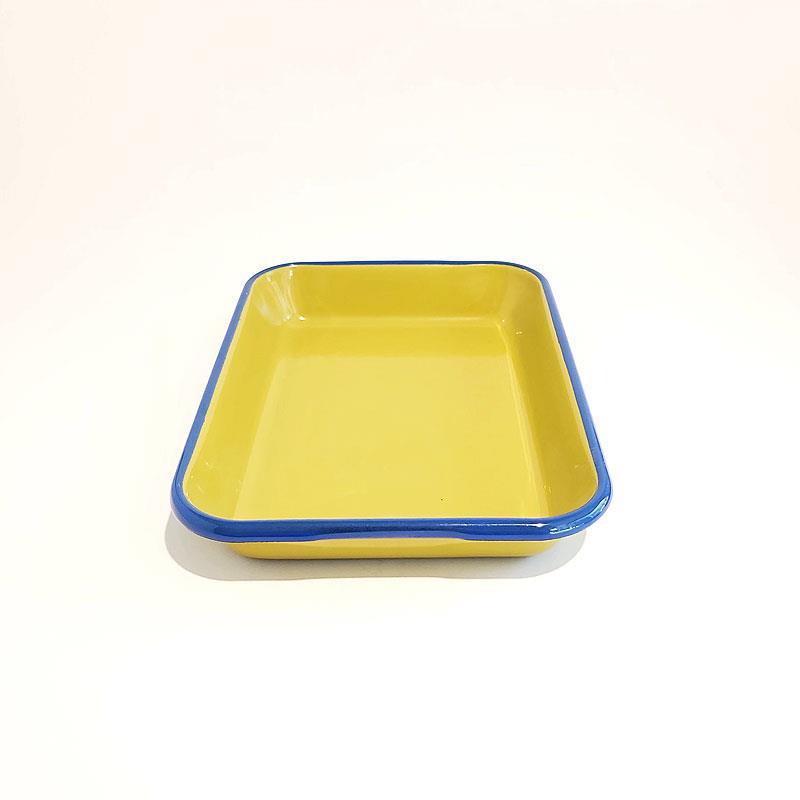 Emayra Emaye Meze Tabağı Fıstık Yeşili Kobalt Kordonlu 27x19 cm