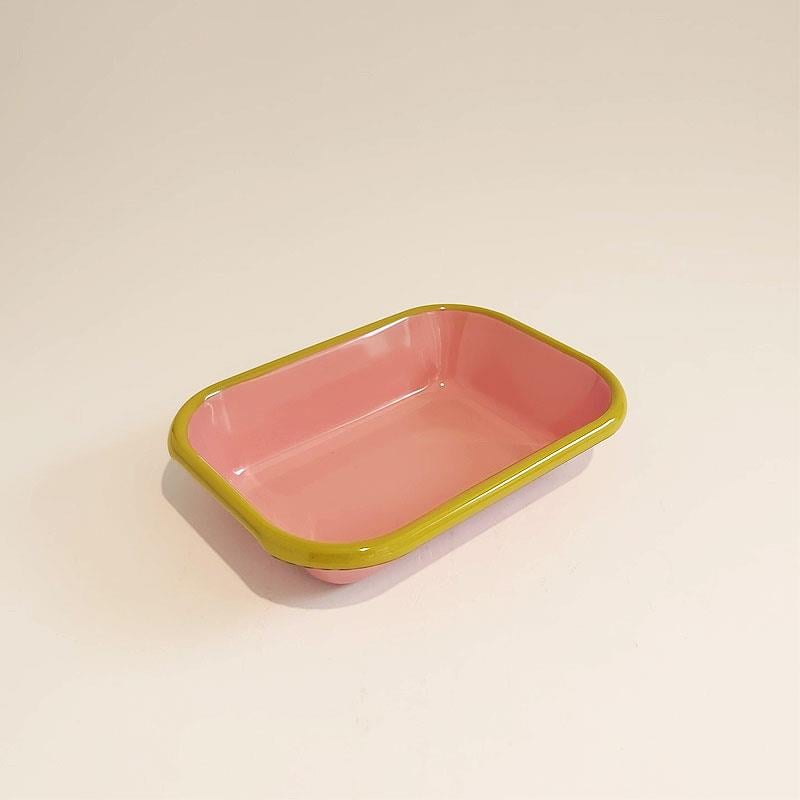 Emaye Meze Tabağı Gül Kurusu 17 x 12 cm