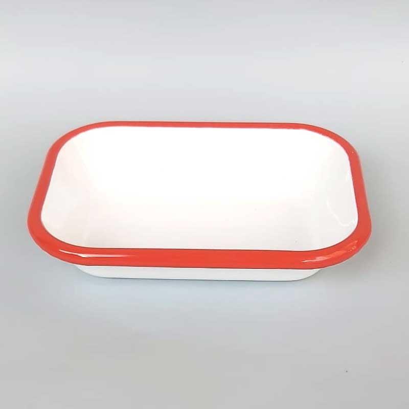 Emaye Meze Tabağı Kiremit Bant 16 cm