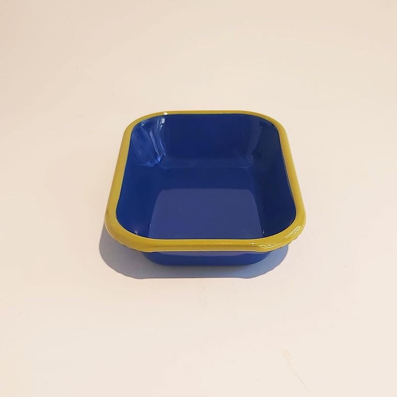 Emaye Meze Tabağı Kobalt F.Yeşil 17 x 12 cm
