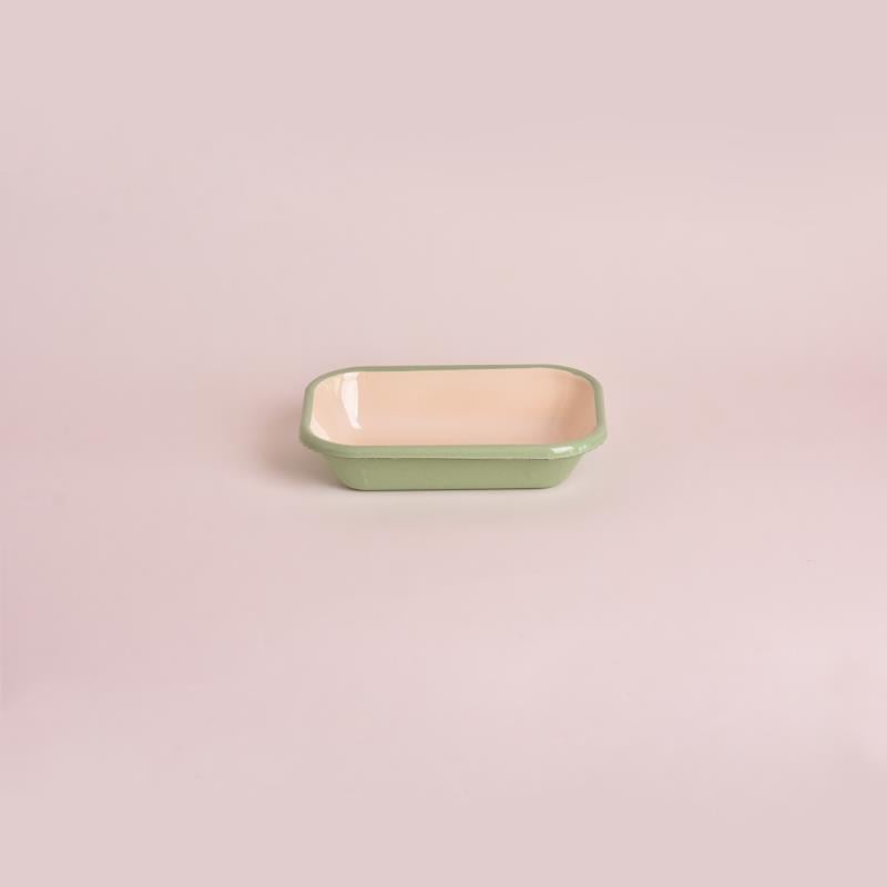 Emaye Meze Tabağı Krem - Nil Yeşili