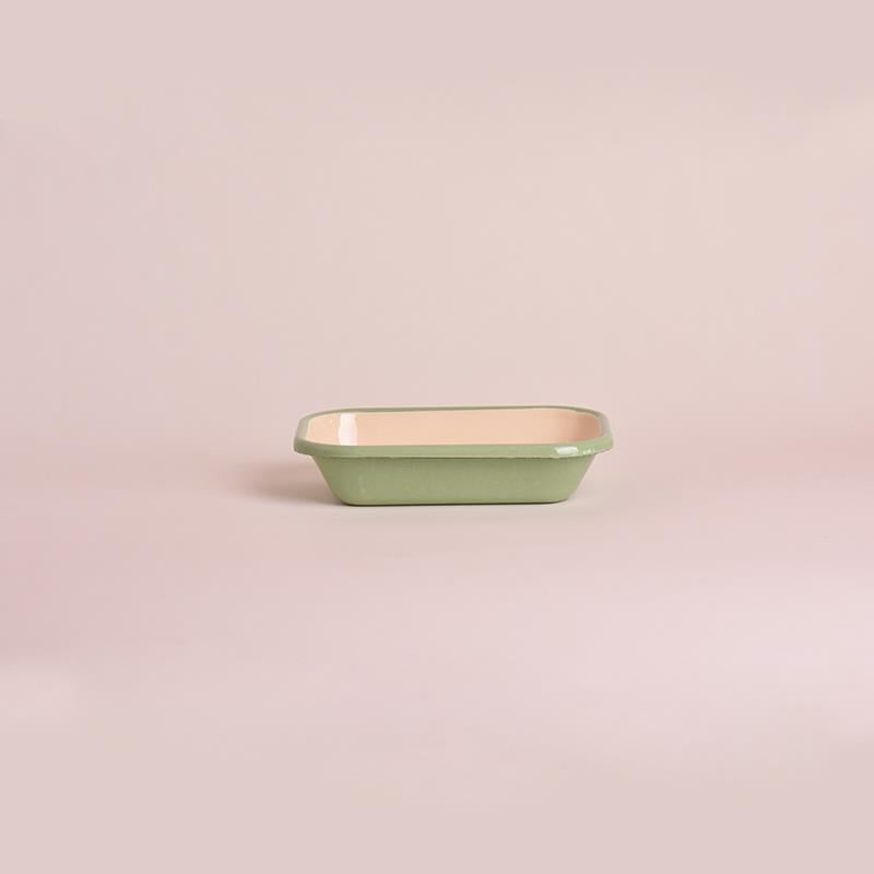 Emaye Meze Tabağı Krem - Nil Yeşili