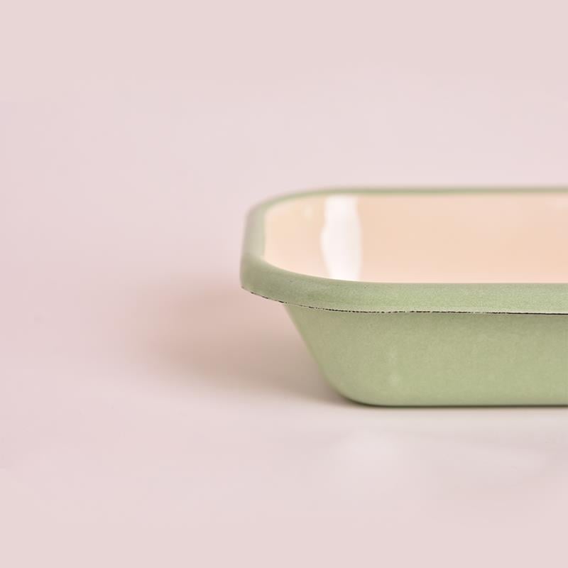 Emaye Meze Tabağı Krem - Nil Yeşili